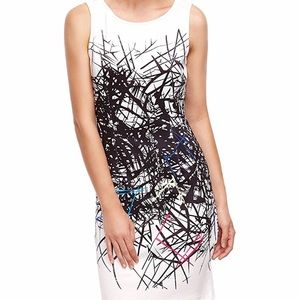 Sleeveless Floral Cocktail Bodycon Dress